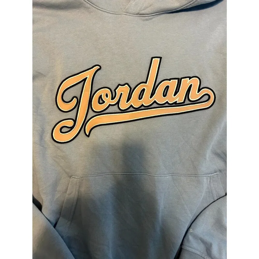 Nike Air Jordan Flight MVP Hoodie Mens XL Blue Fleece Embroidered Graphics